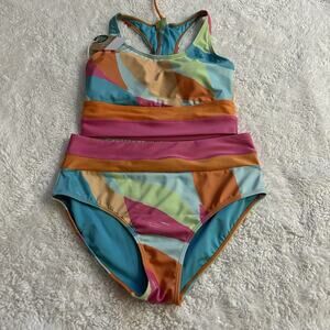 NWT Nani Women’s Swimwear Color Block Swim Two Piece Medium Top Large Bottom